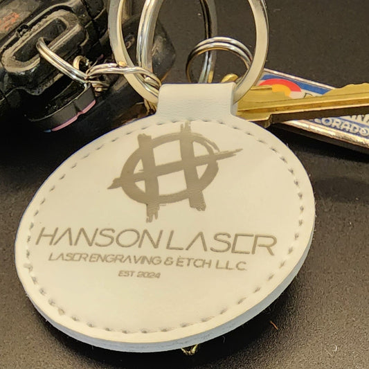 Round Leather Keychain